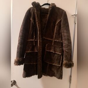 Patchwork Leather Burning Man Bohemian Long Coat